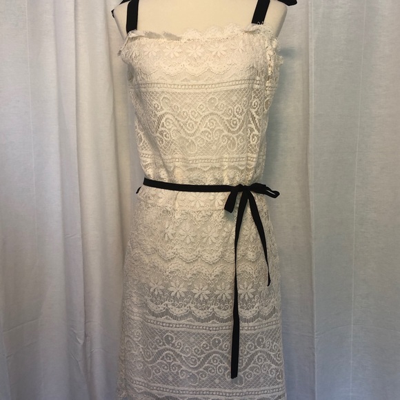 Velvet (brand) lace dress with black ties. - Picture 1 of 7